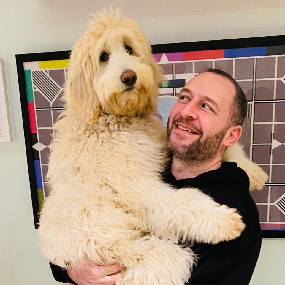 Marc Hartog with his dog